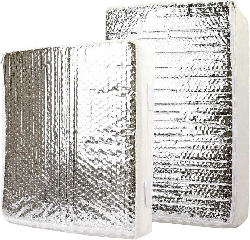 RVINGPRO عازل نوافذ السقف للسيارات الترفيهية 2 عبوة 14" × 14" و 14" × 22" لعزل فتحات التهوية داخل مقطورة التخييم، مع حقيبة تخزين - Image 1